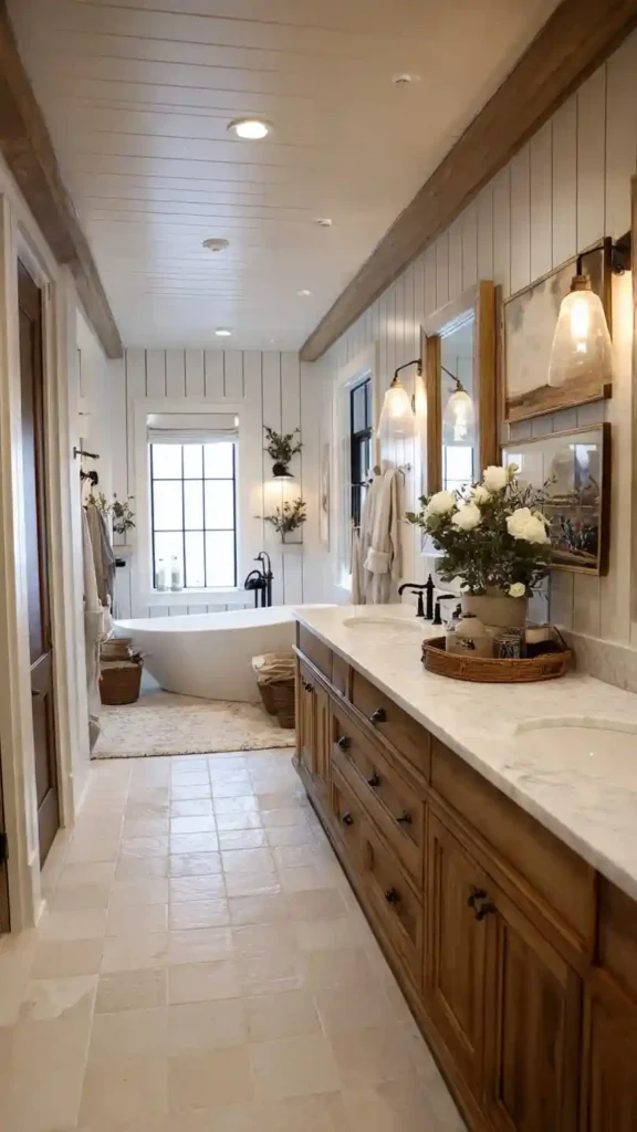 Farmhouse Bathroom with Double Vanity