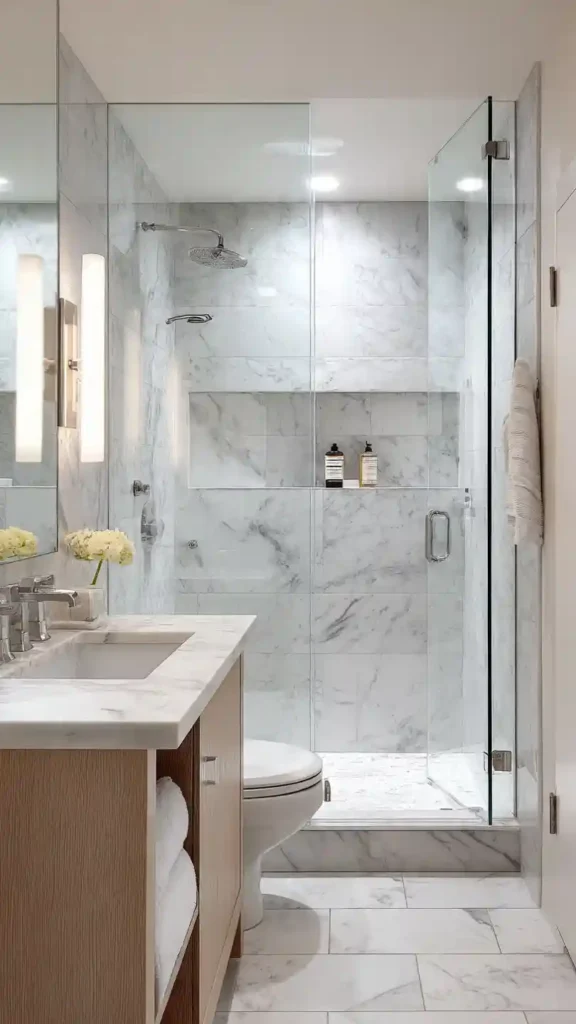 Glass Shower Small Bathroom Design