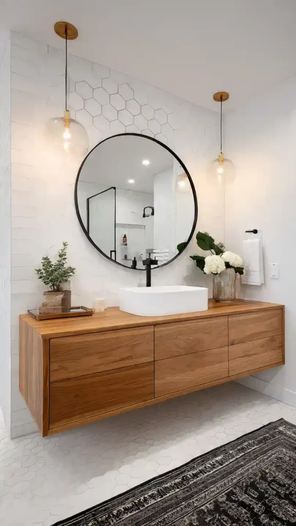 Large Round Bathroom Mirror