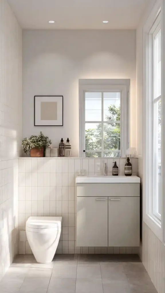 Light Color Palette Small Bathroom