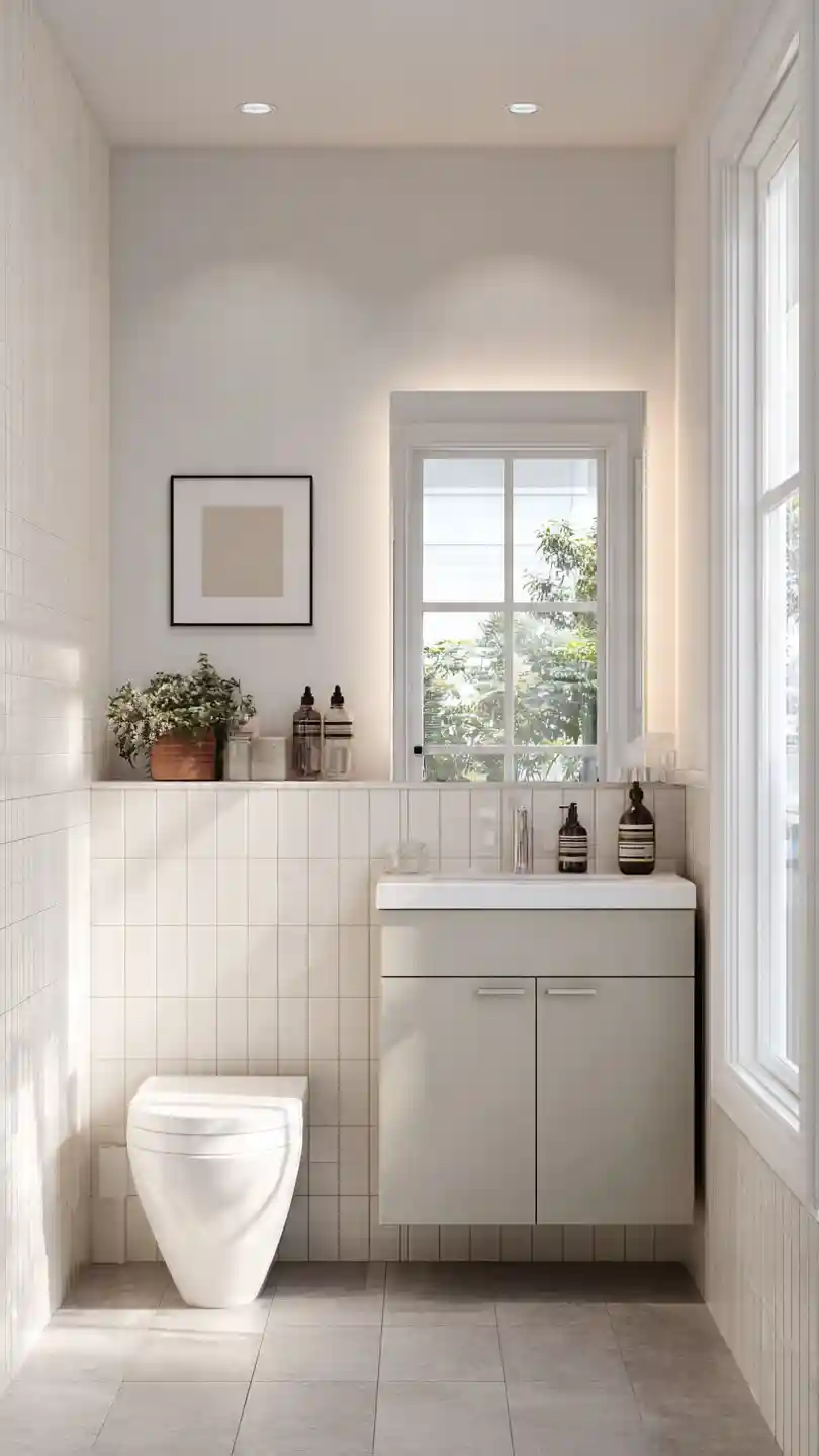 Light Color Palette Small Bathroom