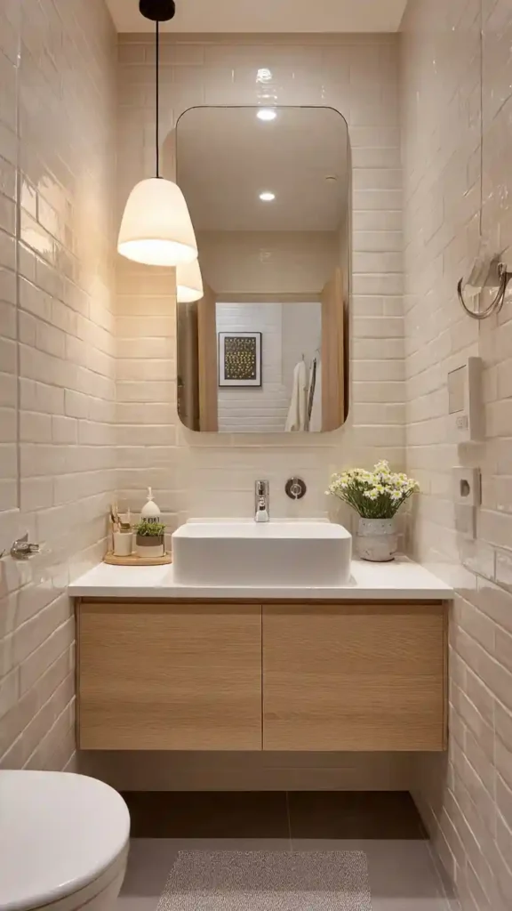 Mirror Wall Small Bathroom Trick