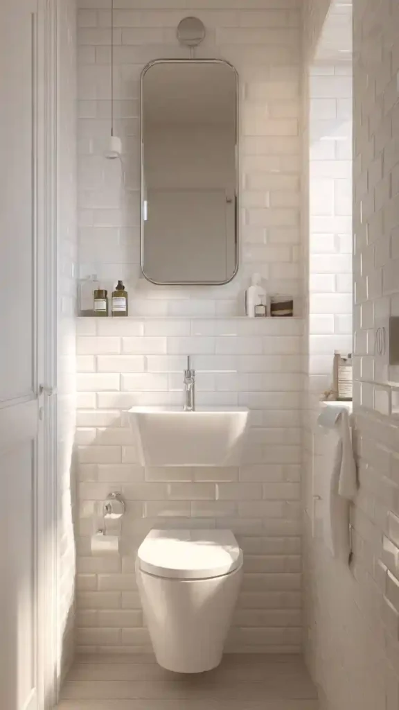 Narrow Bathroom Layout Design