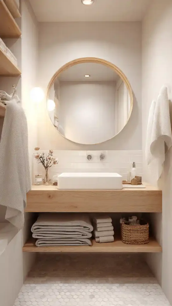 Open Shelf Vanity Small Bathroom