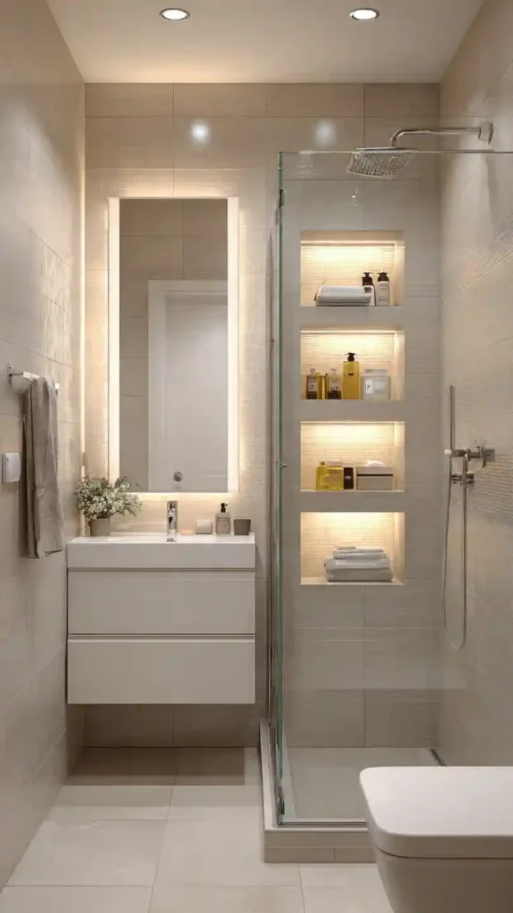 Small Bathroom with Wall Niches