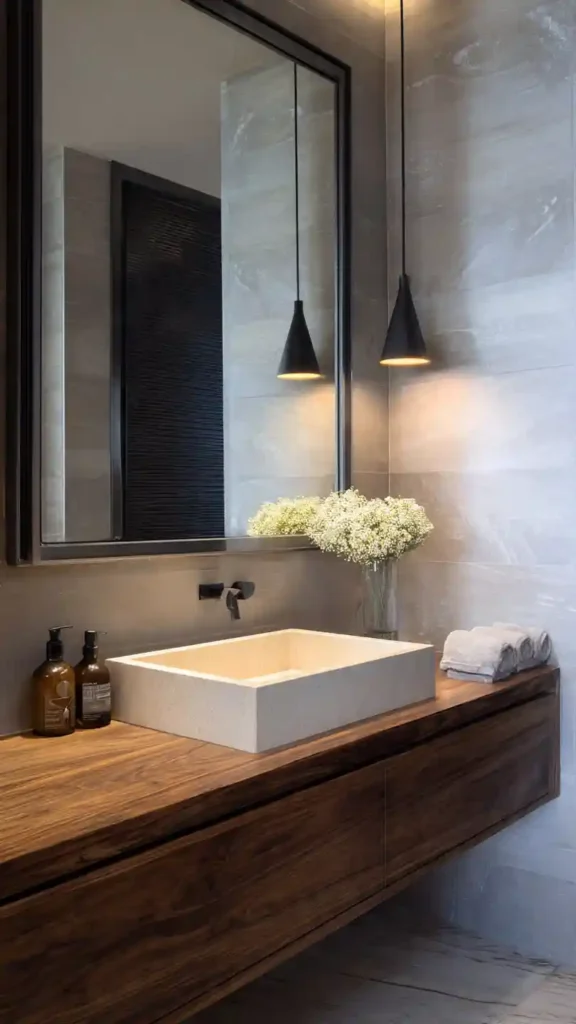 Two-Tone Frame Bathroom Mirror