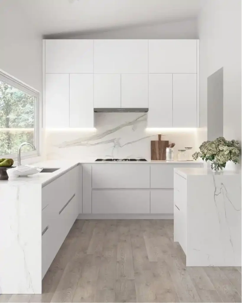 Bright Minimal White Kitchen